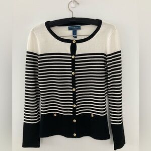 Striped Gold Button Cardigan